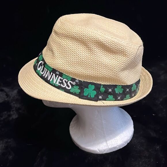 Guinness Cream Fedora with Black and Green Shamrock Band - Picture 2 of 5